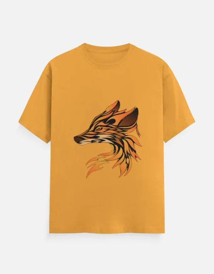 Flaming Fox Head T-Shirt Design - VIVA ENTERPRISES 