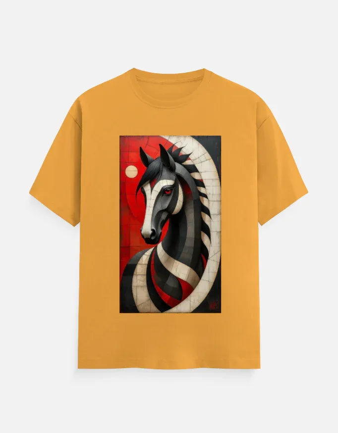 Abstract Horse Art Graphic T-Shirt | Premium White Tee - VIVA ENTERPRISES 