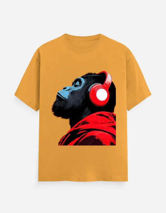 Cool Gorilla with Headphones Graphic T-Shirt | Urban Streetwear Tee - VIVA ENTERPRISES 