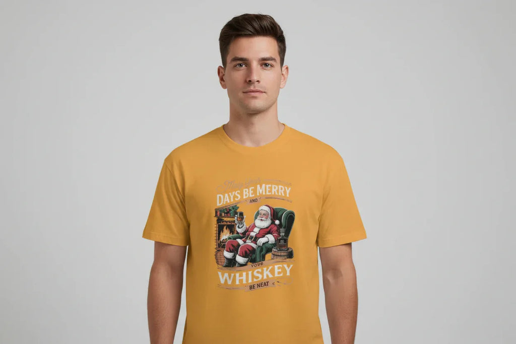 Merry Days and Neat Whiskey Graphic Tee 2025 - VIVA ENTERPRISES 