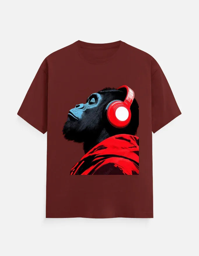 Cool Gorilla with Headphones Graphic T-Shirt | Urban Streetwear Tee - VIVA ENTERPRISES 