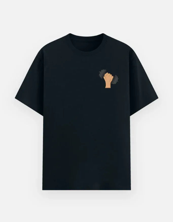 Minimalist Dumbbell Black Tee - VIVA ENTERPRISES 