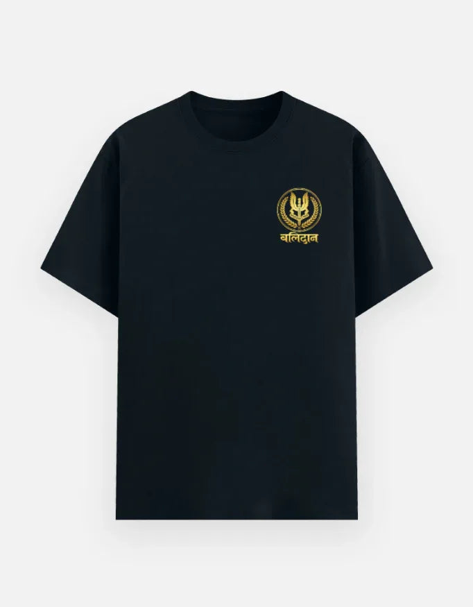 Dhurander Army Inspired Balidan T-Shirt – Black & Gold Premium Cotton - VIVA ENTERPRISES 