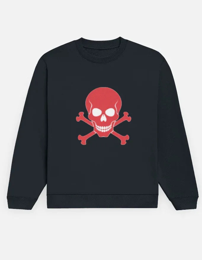 Red skull and crossbones from the sweatshirt - VIVA ENTERPRISES 