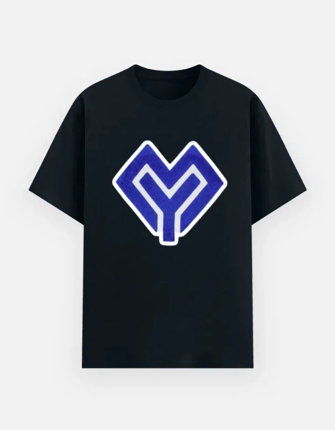 T-shirt with Purple Y-Heart Logo - VIVA ENTERPRISES 