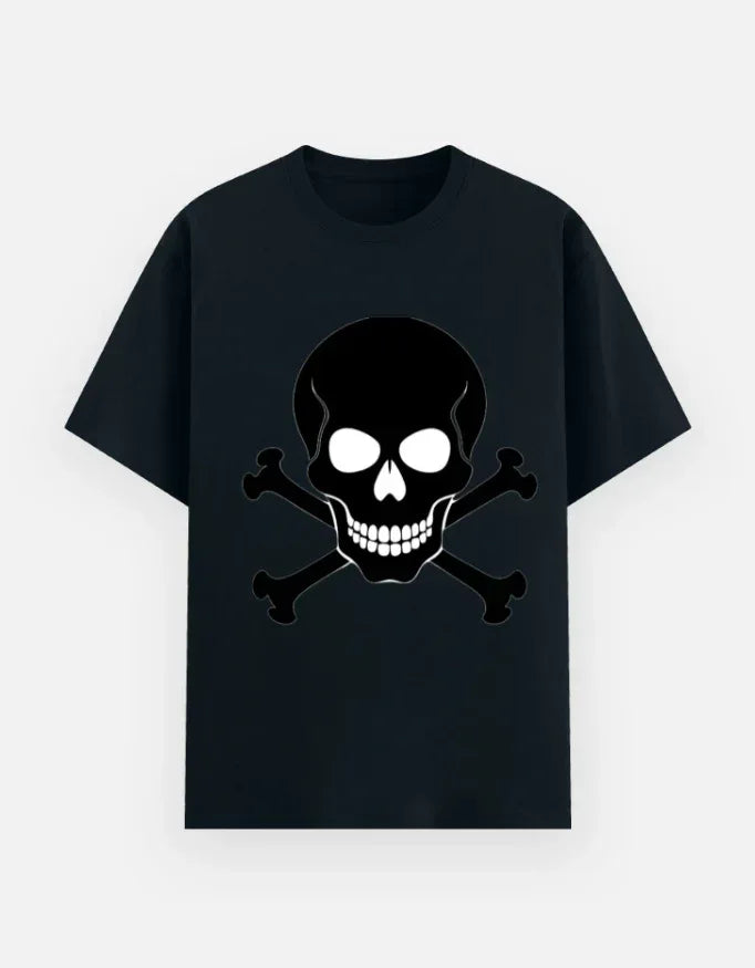 classic Jolly Roger (skull and crossbones) graphic printed T-Shirt - VIVA ENTERPRISES 