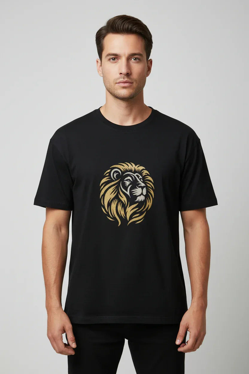 Lion Face Classic Crew T-Shirt - VIVA ENTERPRISES 