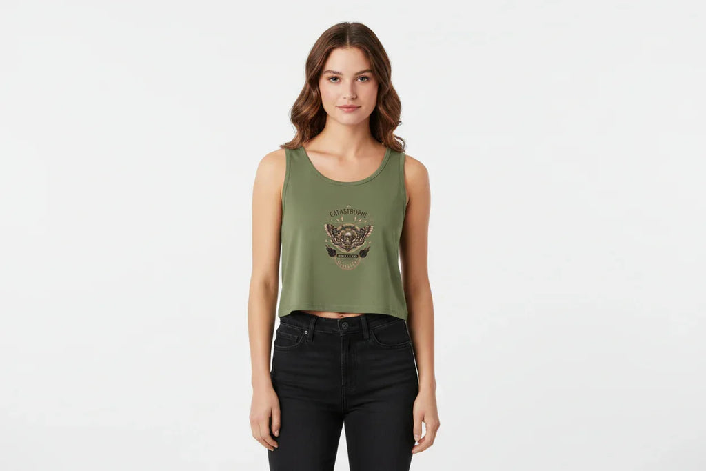 Heavy Metal Aesthetic Destruction Crop Tank - VIVA ENTERPRISES 