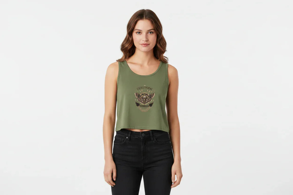 Heavy Metal Aesthetic Destruction Crop Tank - VIVA ENTERPRISES 