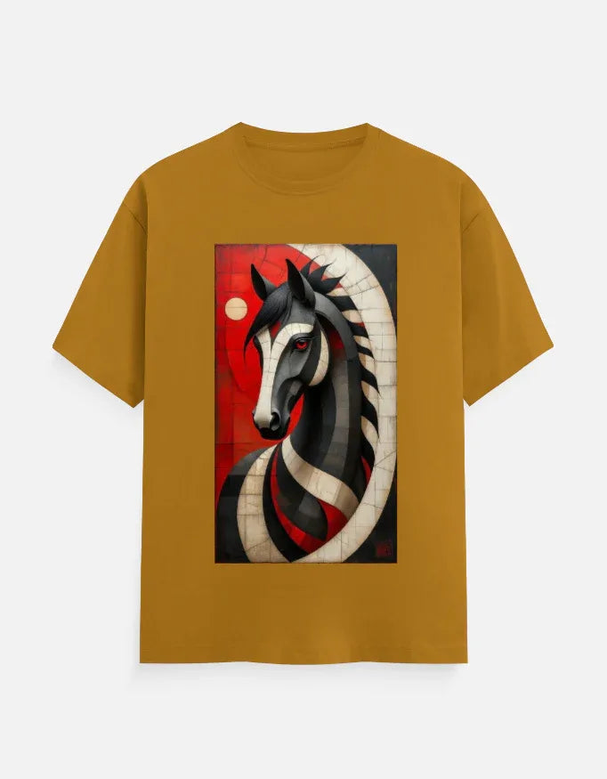 Abstract Horse Art Graphic T-Shirt | Premium White Tee - VIVA ENTERPRISES 