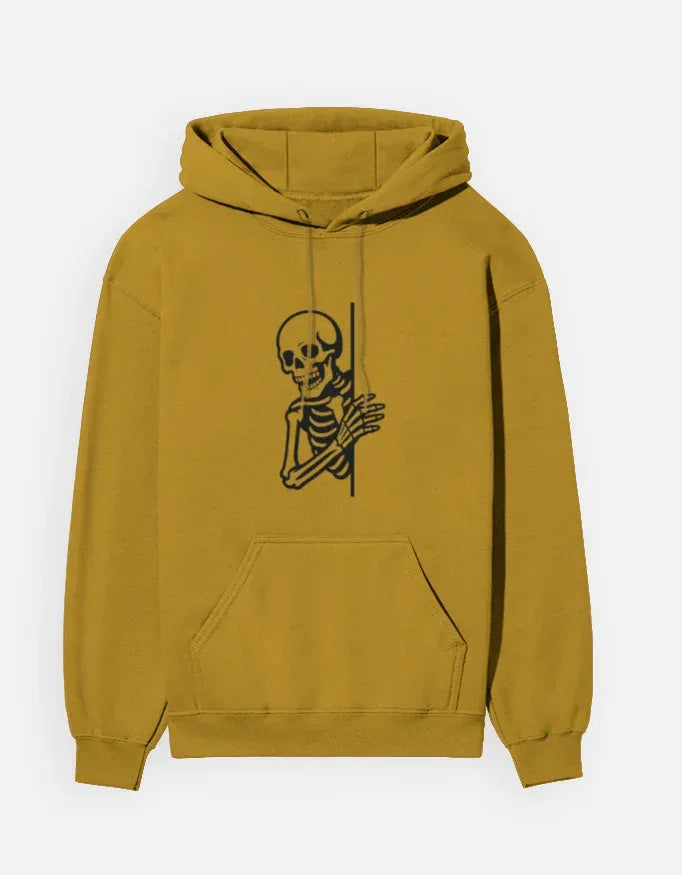 Red Skeleton Line Art Hoodie - VIVA ENTERPRISES 