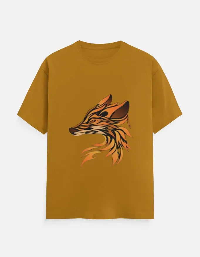 Flaming Fox Head T-Shirt Design - VIVA ENTERPRISES 