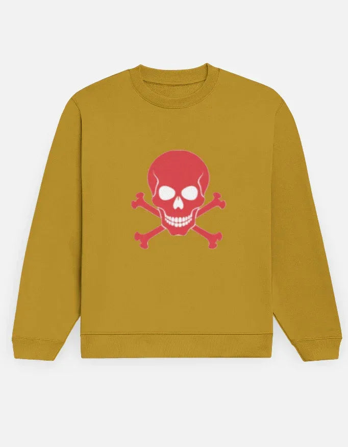 Red skull and crossbones from the sweatshirt - VIVA ENTERPRISES 