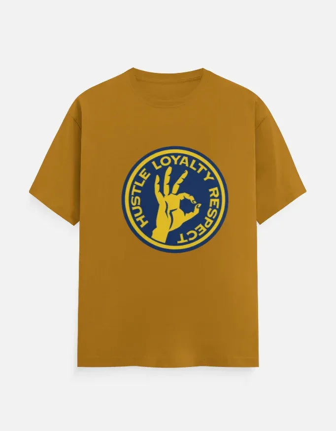 The Respect Emblem Tee – Hustle & Loyalty Graphic in Yellow and Blue - VIVA ENTERPRISES 