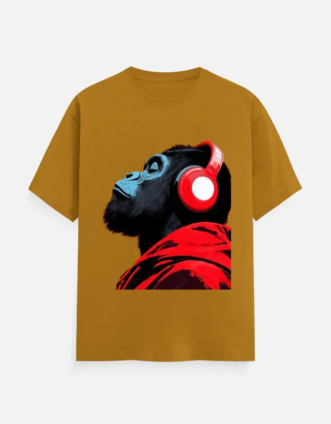 Cool Gorilla with Headphones Graphic T-Shirt | Urban Streetwear Tee - VIVA ENTERPRISES 