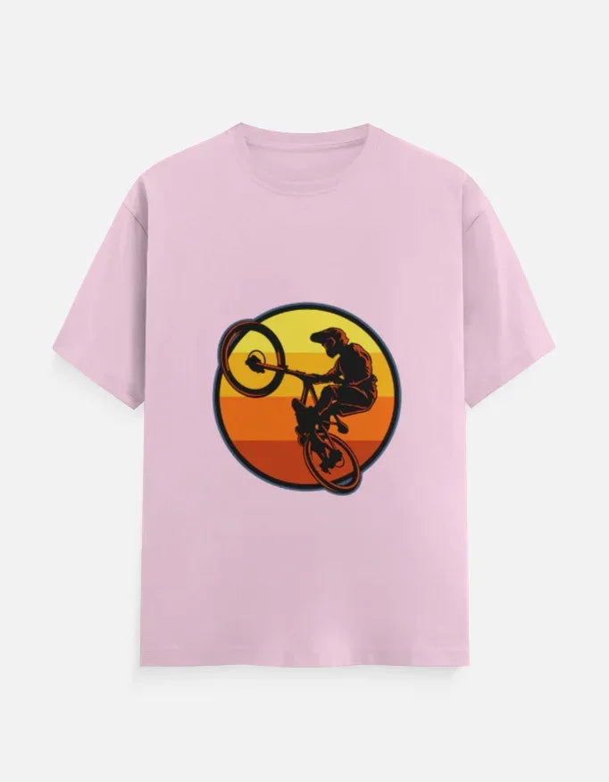 Mountain Biking Graphic T-Shirt | Sunset MTB Silhouette Tee - VIVA ENTERPRISES 