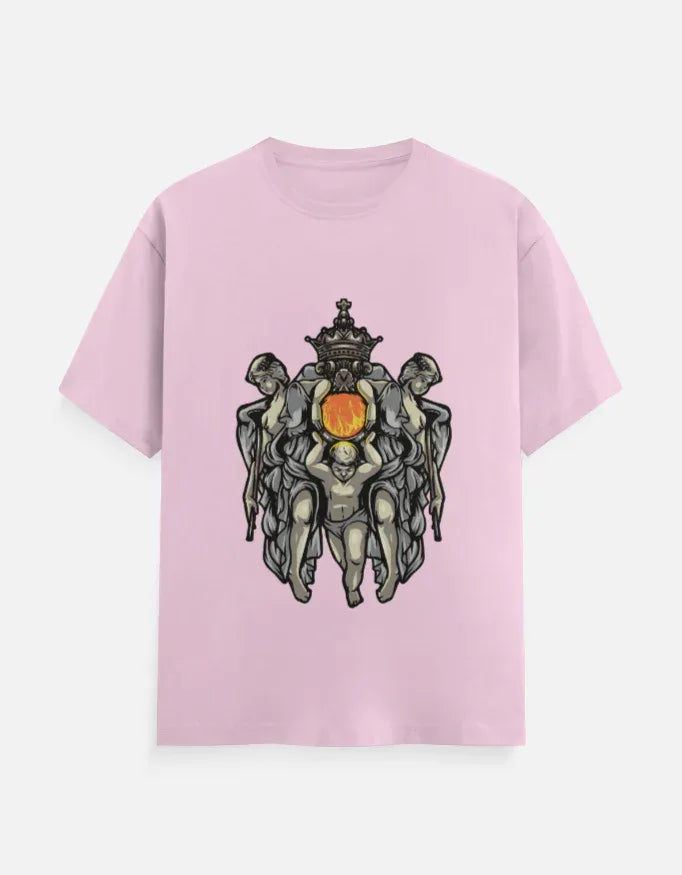 Crowned Figures Celestial Art T-Shirt | Unique Graphic Tee - VIVA ENTERPRISES 