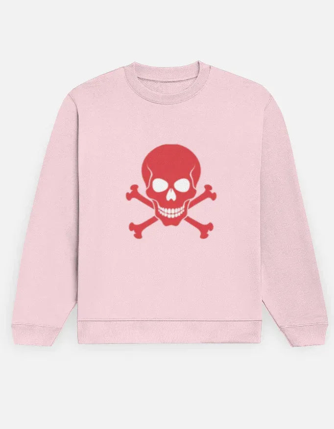 Red skull and crossbones from the sweatshirt - VIVA ENTERPRISES 