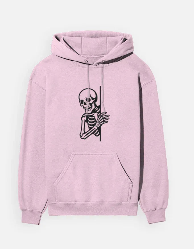 Red Skeleton Line Art Hoodie - VIVA ENTERPRISES 