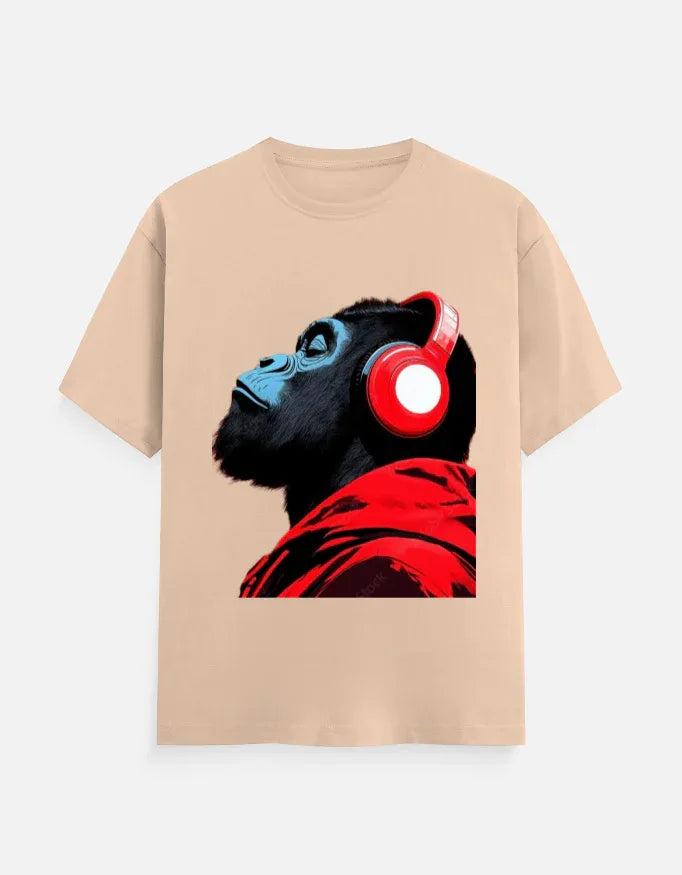 Cool Gorilla with Headphones Graphic T-Shirt | Urban Streetwear Tee - VIVA ENTERPRISES 