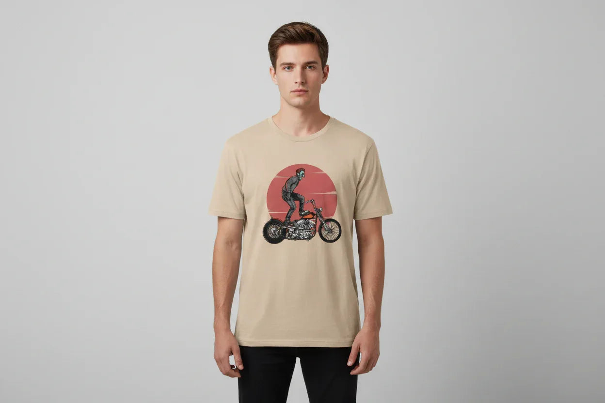 Motorcycle Rider T-Shirt Crew T-Shirt - VIVA ENTERPRISES 