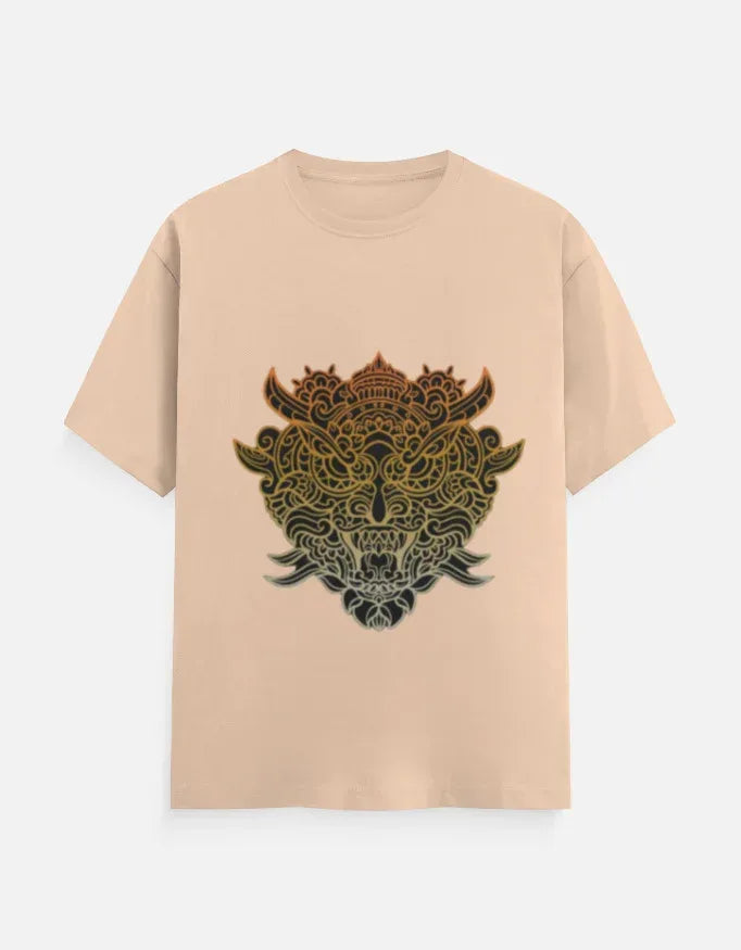 Ornate Japanese Demon Mask Graphic T-Shirt - VIVA ENTERPRISES 