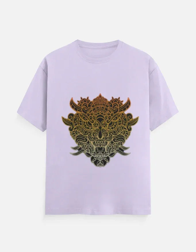 Ornate Japanese Demon Mask Graphic T-Shirt - VIVA ENTERPRISES 