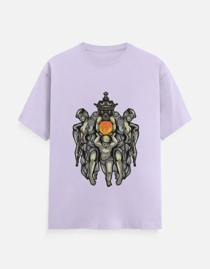Crowned Figures Celestial Art T-Shirt | Unique Graphic Tee - VIVA ENTERPRISES 