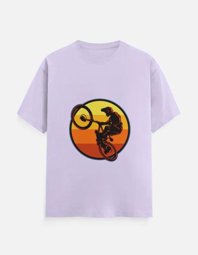 Mountain Biking Graphic T-Shirt | Sunset MTB Silhouette Tee - VIVA ENTERPRISES 