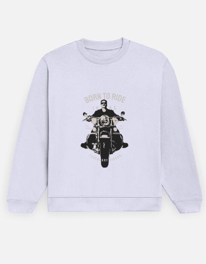 Men's Black "Born to Ride" Motorcycle Graphic Crewneck Sweatshirt - VIVA ENTERPRISES 