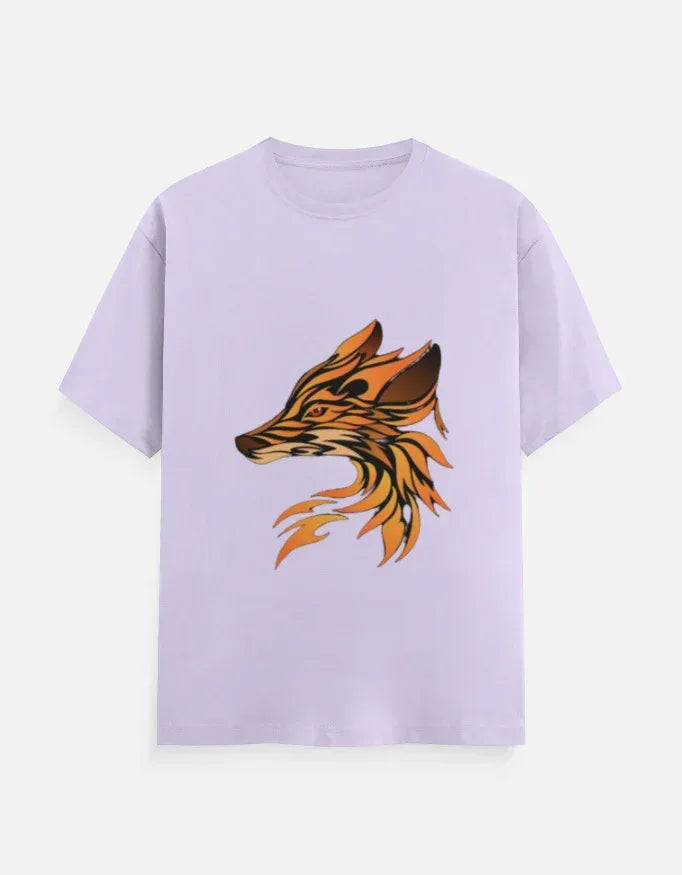 Flaming Fox Head T-Shirt Design - VIVA ENTERPRISES 