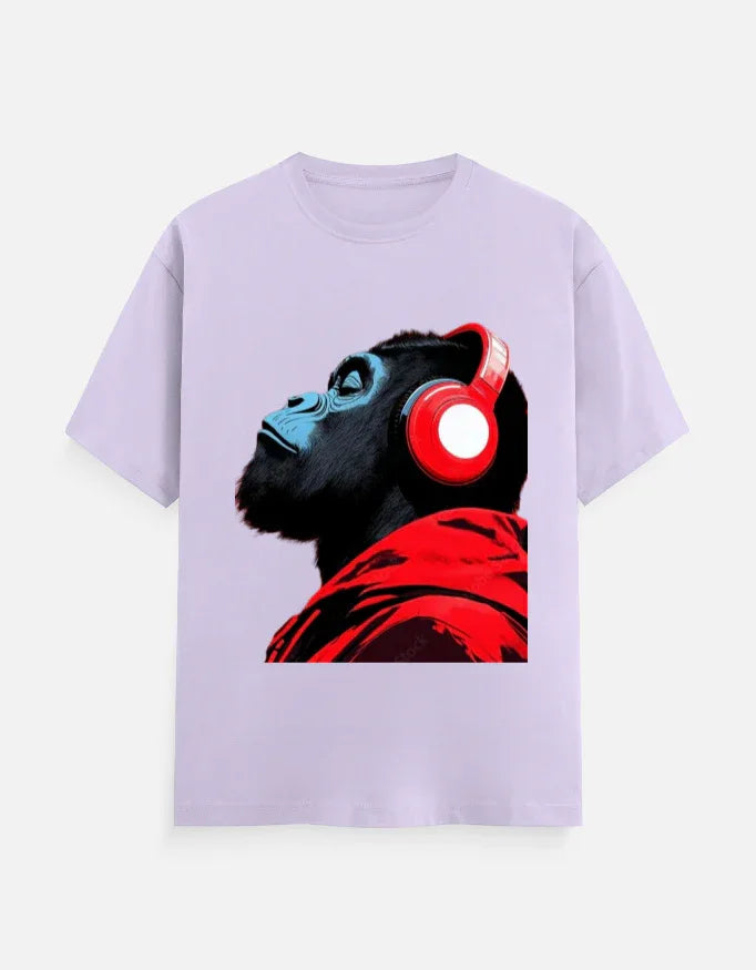 Cool Gorilla with Headphones Graphic T-Shirt | Urban Streetwear Tee - VIVA ENTERPRISES 