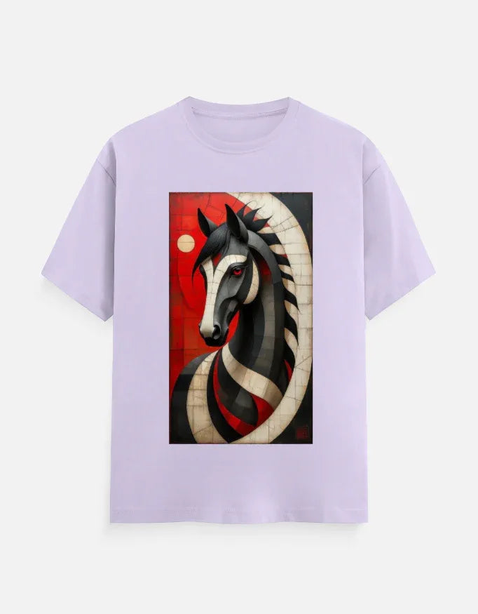 Abstract Horse Art Graphic T-Shirt | Premium White Tee - VIVA ENTERPRISES 