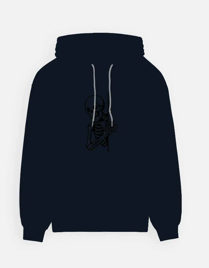Red Skeleton Line Art Hoodie - VIVA ENTERPRISES 