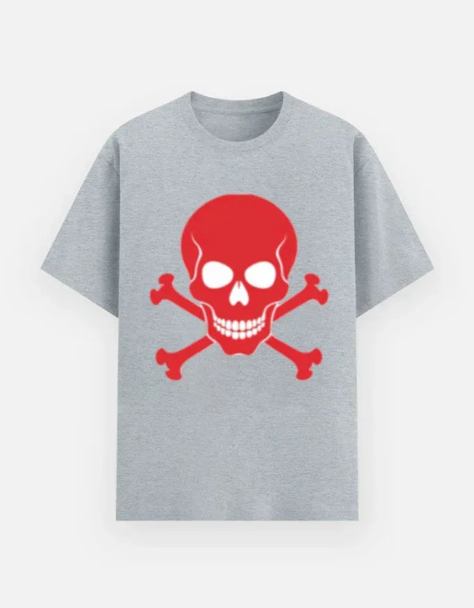 Red Skull and Crossbones T-Shirt - VIVA ENTERPRISES 