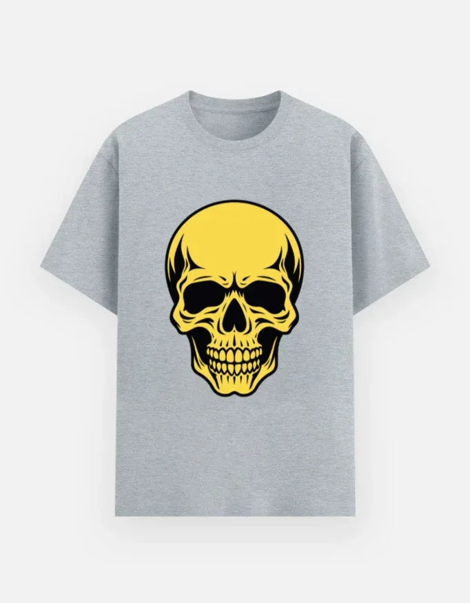 Vibrant Yellow and Skull Art Tee - VIVA ENTERPRISES 