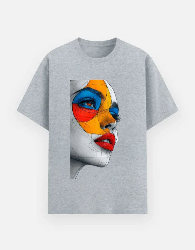 Vibrant Pop Art Woman Portrait T-Shirt - VIVA ENTERPRISES 