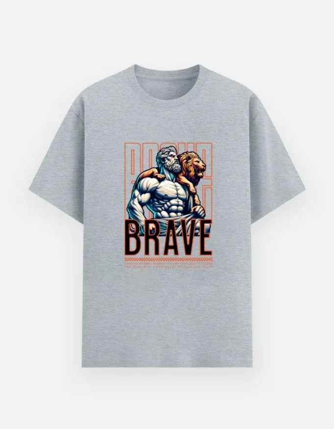 PROUD BRAVE Hercules and Lion Skin T-Shirt - VIVA ENTERPRISES 