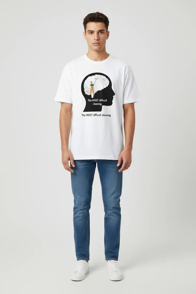 Mind Cleaning Motivational Graphic T-Shirt - VIVA ENTERPRISES 