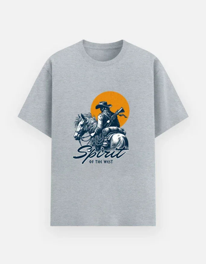 Spirit of the Wild Cowboy Sunset Tee - VIVA ENTERPRISES 