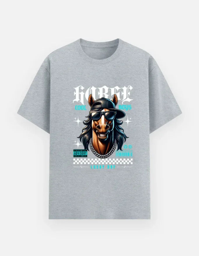Lucky Day Horse Graphic Street Style T-Shirt - VIVA ENTERPRISES 