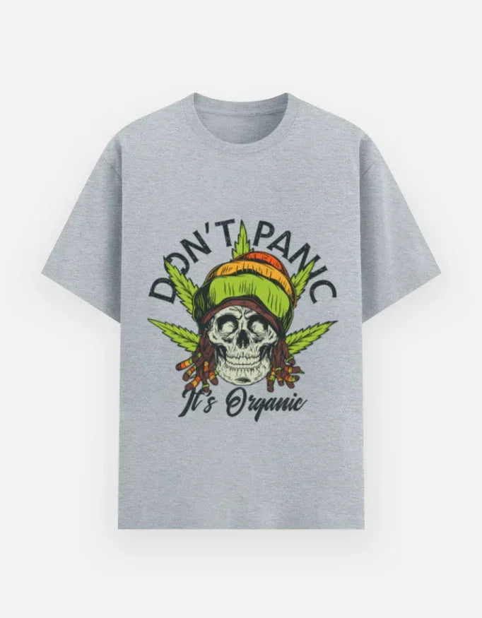 Skull Graphic Streetwear Black T-Shirt | Don’t Panic It’s Organic - VIVA ENTERPRISES 