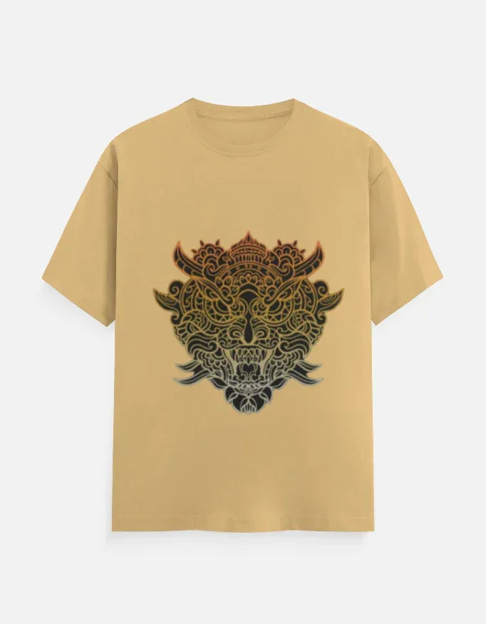 Ornate Japanese Demon Mask Graphic T-Shirt - VIVA ENTERPRISES 