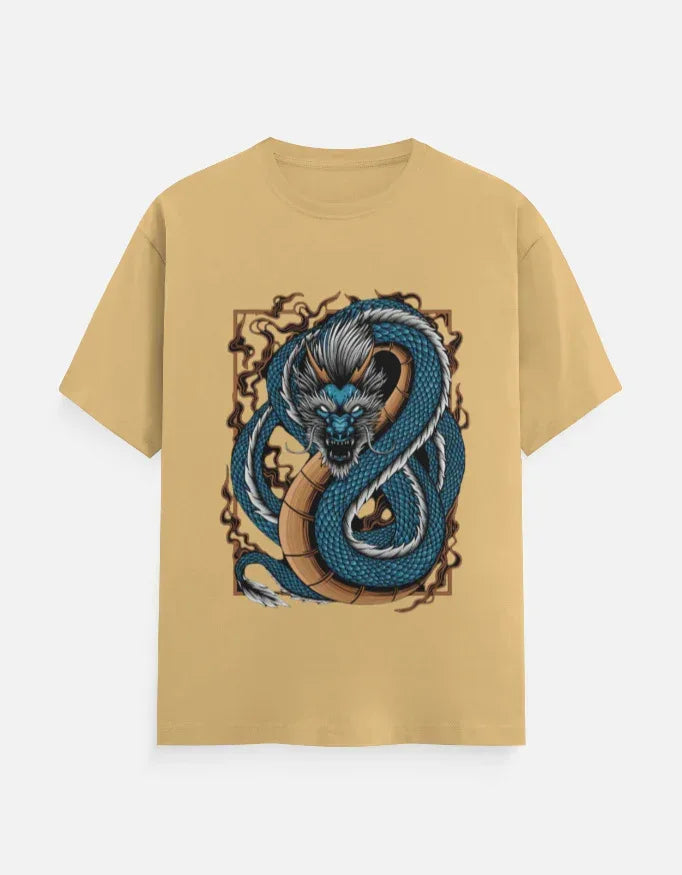 Ferocious Blue Dragon T-Shirt Design T-Shirt - VIVA ENTERPRISES 