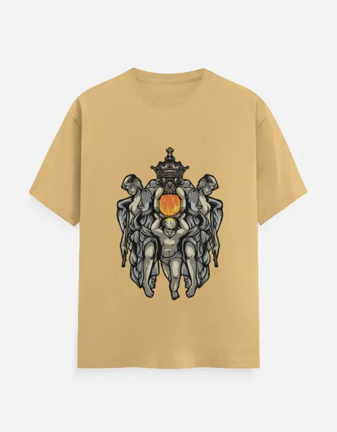 Crowned Figures Celestial Art T-Shirt | Unique Graphic Tee - VIVA ENTERPRISES 