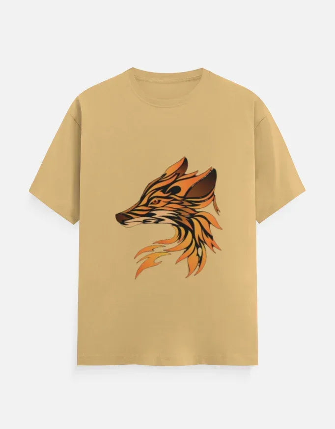 Flaming Fox Head T-Shirt Design - VIVA ENTERPRISES 