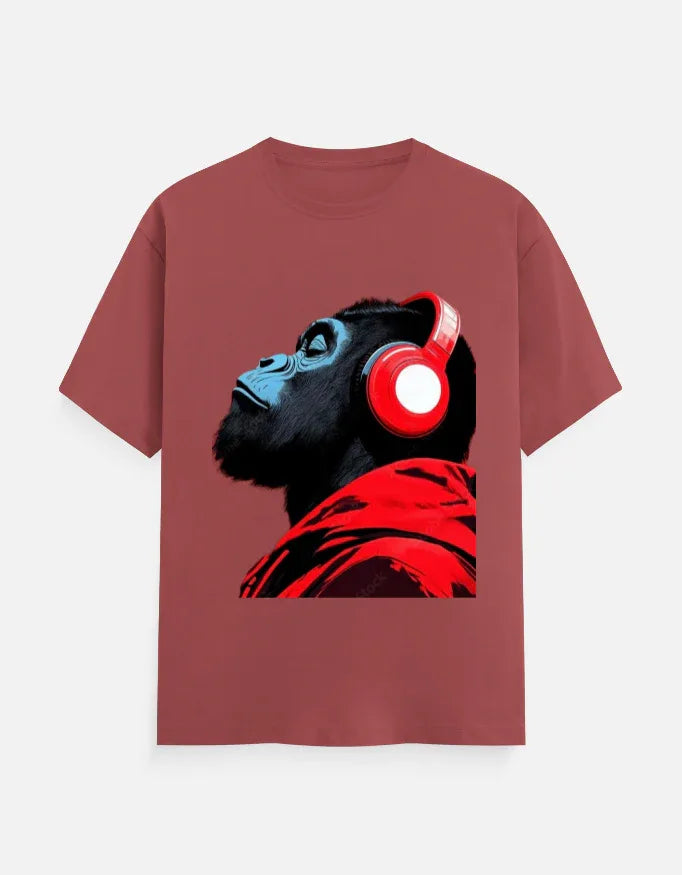 Cool Gorilla with Headphones Graphic T-Shirt | Urban Streetwear Tee - VIVA ENTERPRISES 