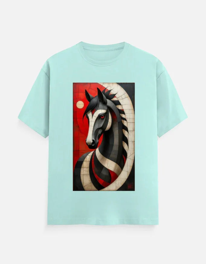 Abstract Horse Art Graphic T-Shirt | Premium White Tee - VIVA ENTERPRISES 