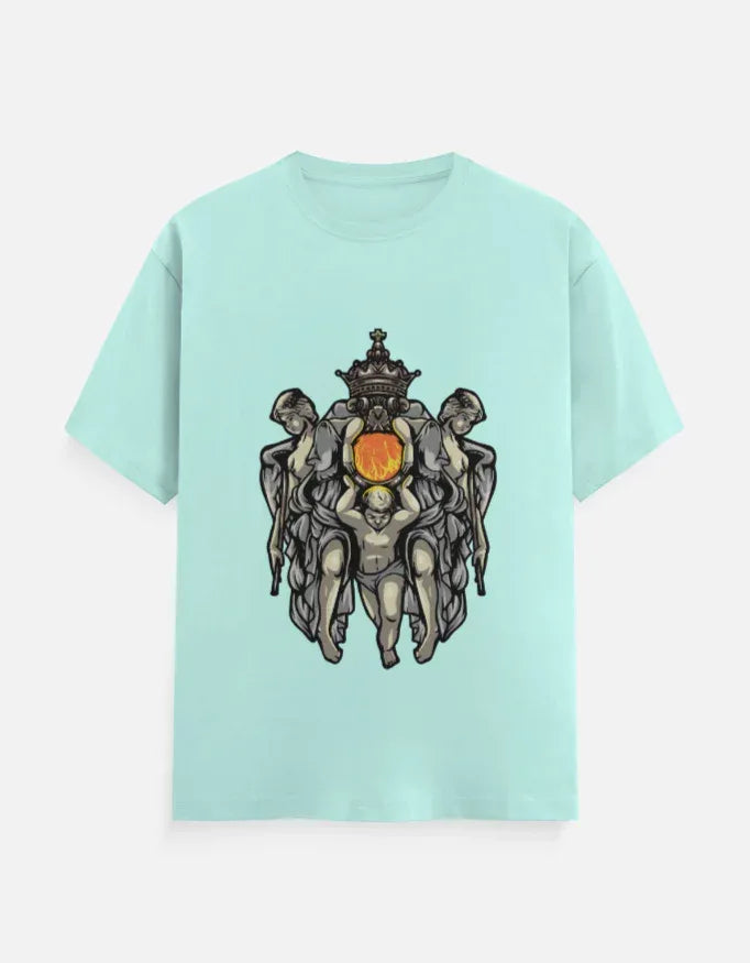 Crowned Figures Celestial Art T-Shirt | Unique Graphic Tee - VIVA ENTERPRISES 