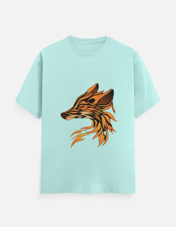Flaming Fox Head T-Shirt Design - VIVA ENTERPRISES 